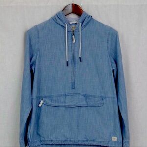 LL Bean Ladies' Chambray Anorak Pullover Hoodie Small